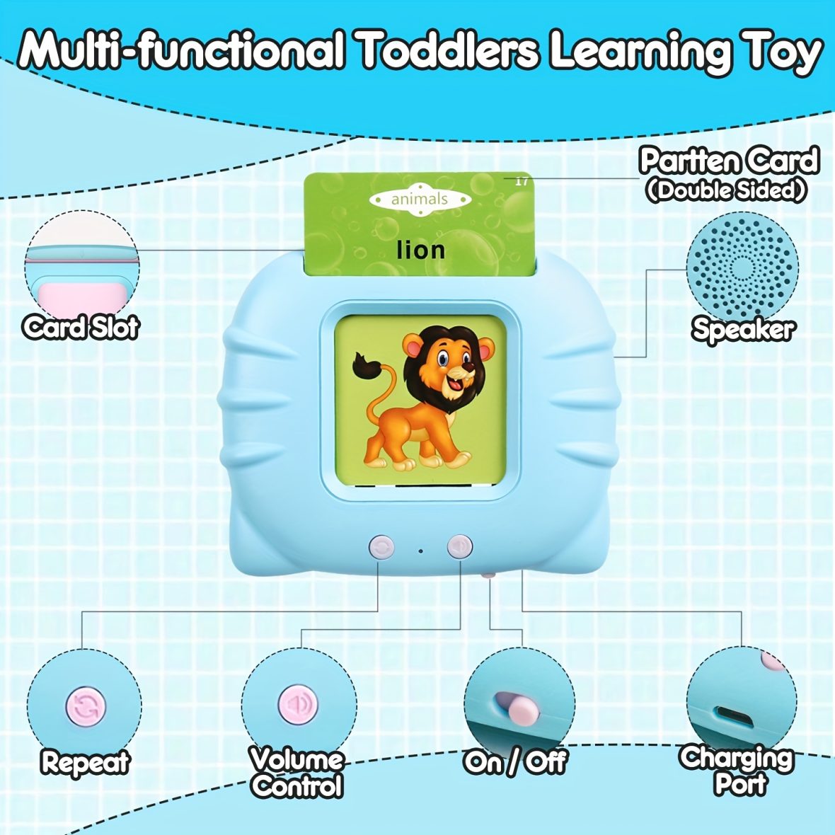 "Talking Flash Cards – 200 Words, Rechargeable, Fun English Learning for Kids!"