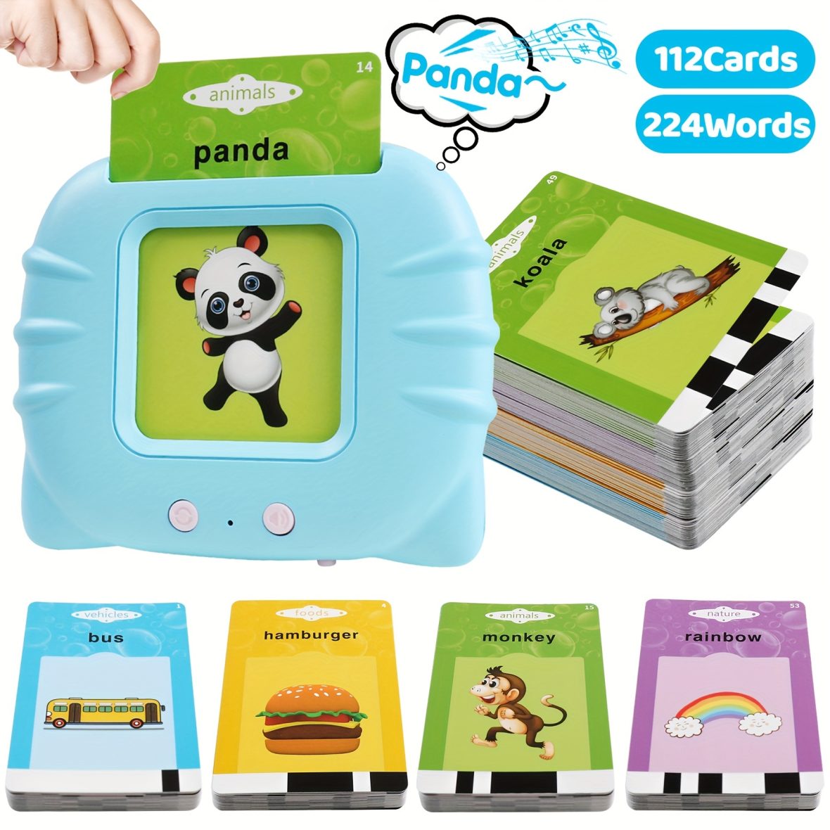 "Talking Flash Cards – 200 Words, Rechargeable, Fun English Learning for Kids!"