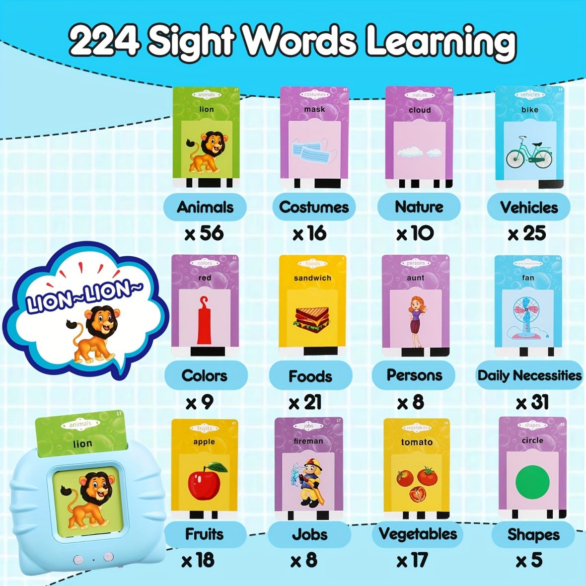 "Talking Flash Cards – 200 Words, Rechargeable, Fun English Learning for Kids!"