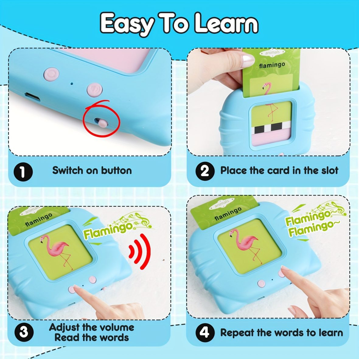 "Talking Flash Cards – 200 Words, Rechargeable, Fun English Learning for Kids!"